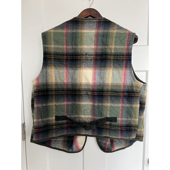 The Limited Vintage Vest Wool Blend Plaid Snap Multi-Color Size Large - Picture 2 of 4